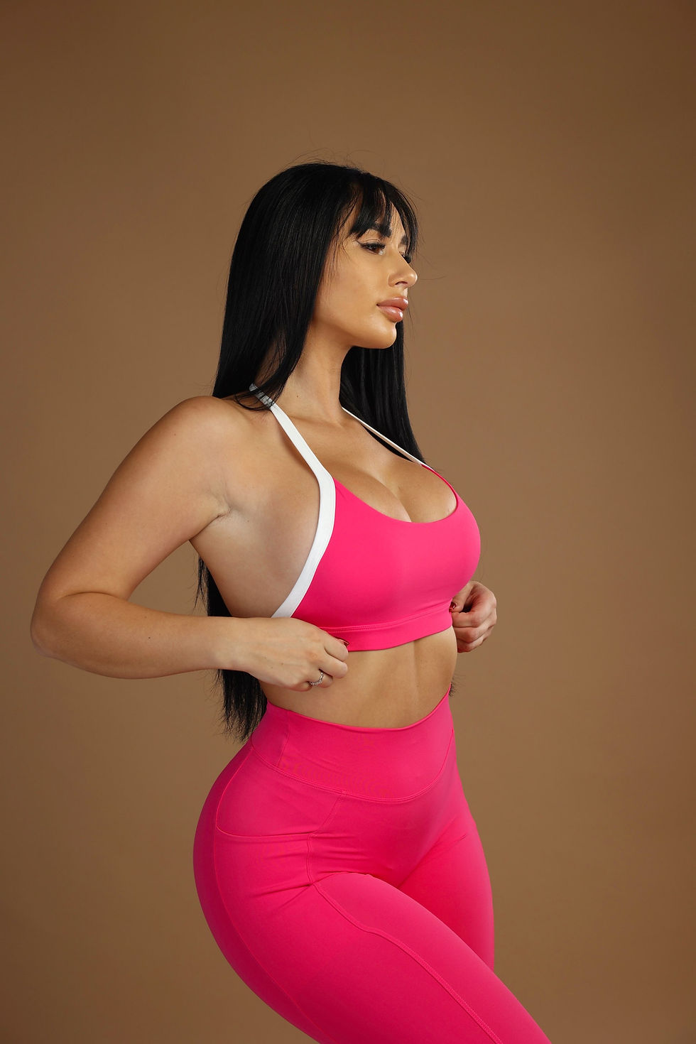 Thumbnail: Hot pink-white bra 