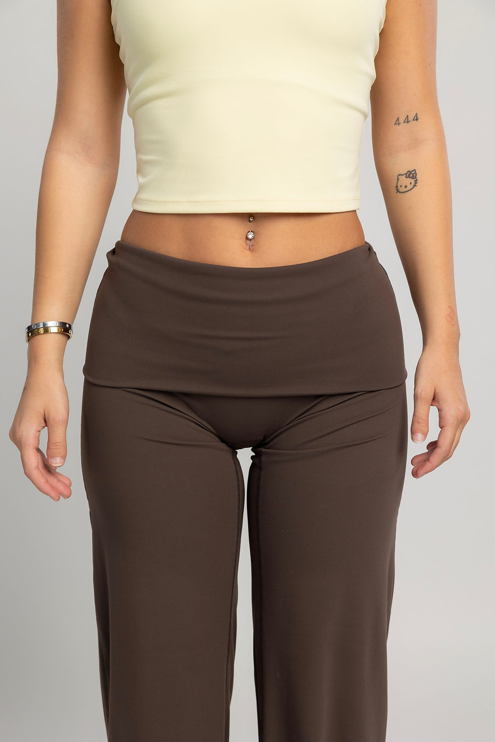 Thumbnail: Dark brown wide-leg trousers