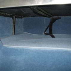 Upholstered inside of vehicle.