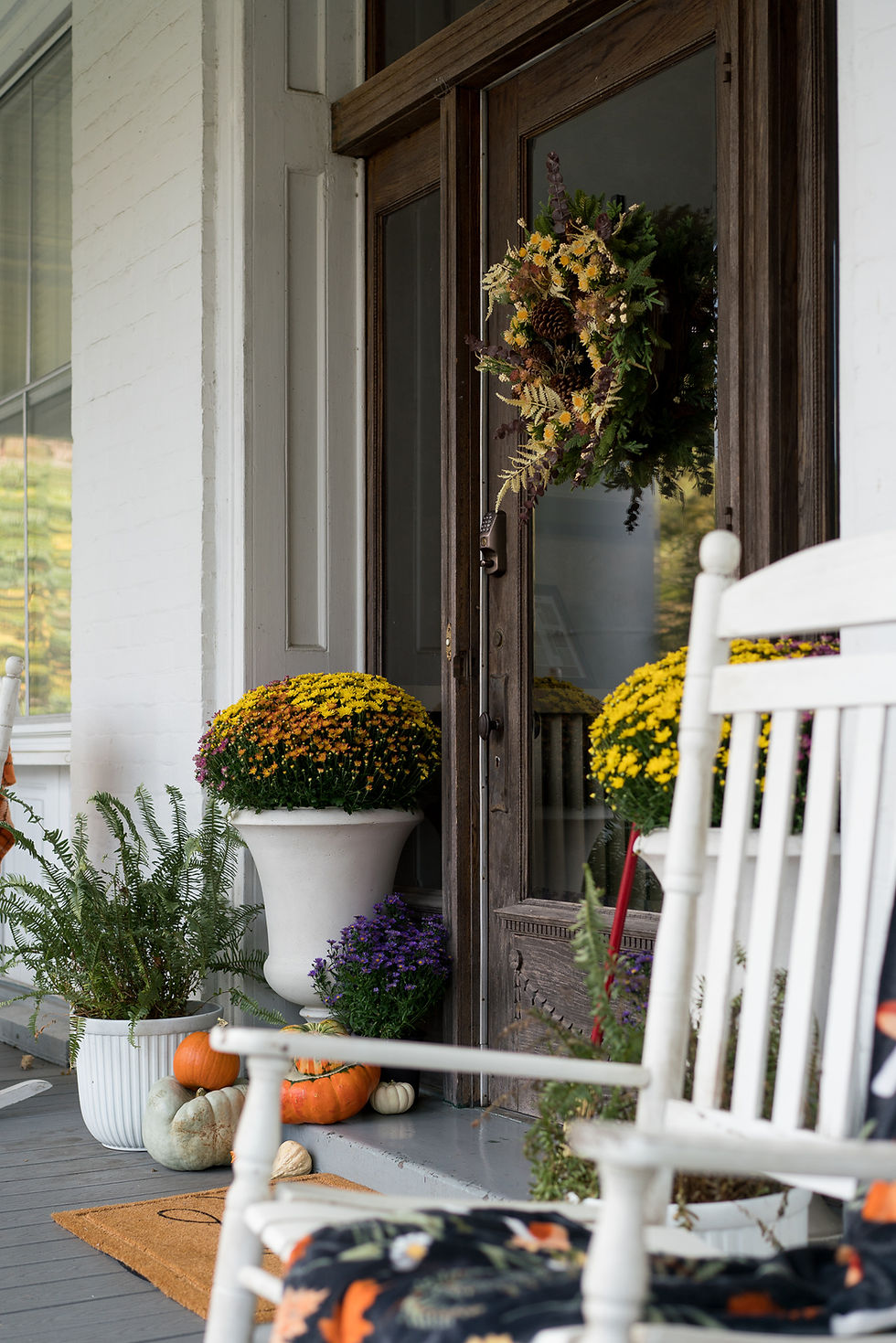 Rocking chair on front porch