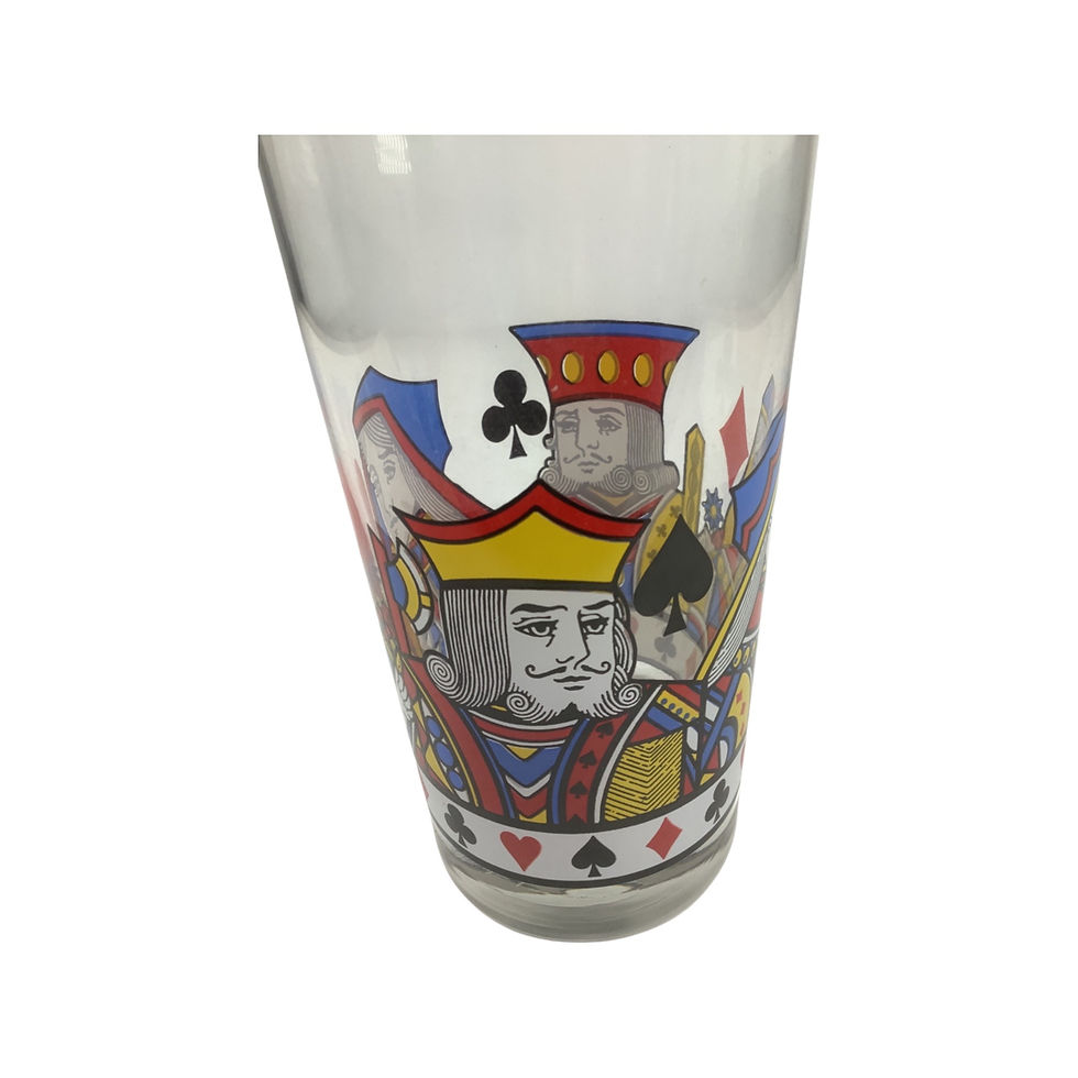 Thumbnail: Set of 6 Vintage Card Suit Highball Glasses With Kings and Queens