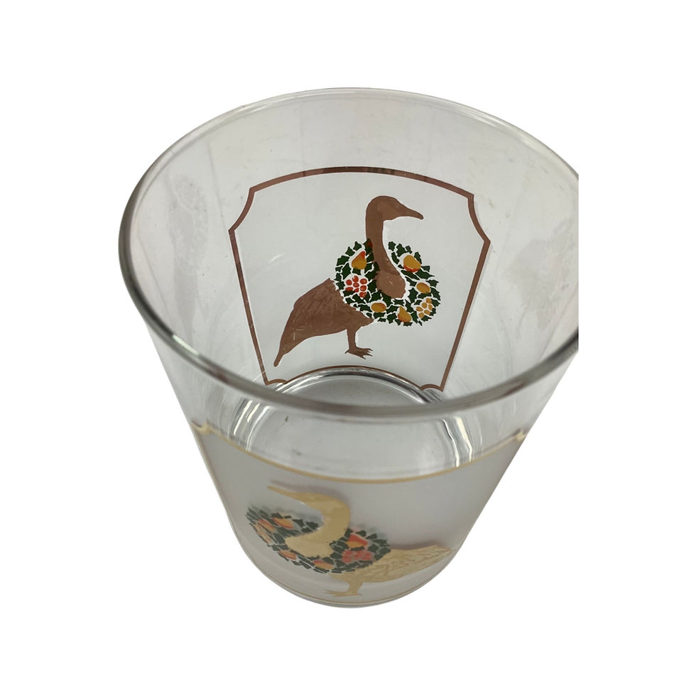 Thumbnail: Set of 8 Vintage Culver Festive Geese Old Fashioned Glasses