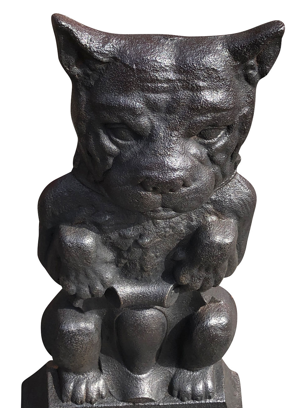 Thumbnail: Antique Pair of Cast Iron Dog Andirons