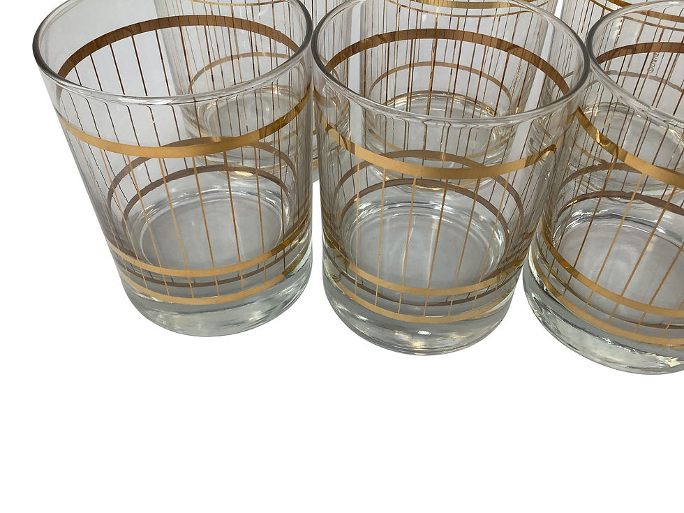 Thumbnail: Set of 8 Vintage Culver Devon Old Fashioned Rocks Cocktail Glasses