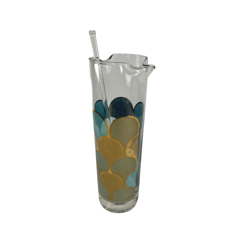 Thumbnail: Vintage Blue and Gold Cocktail Set- 8 Pieces