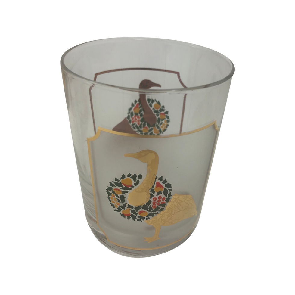 Thumbnail: Set of 8 Vintage Culver Festive Geese Old Fashioned Glasses