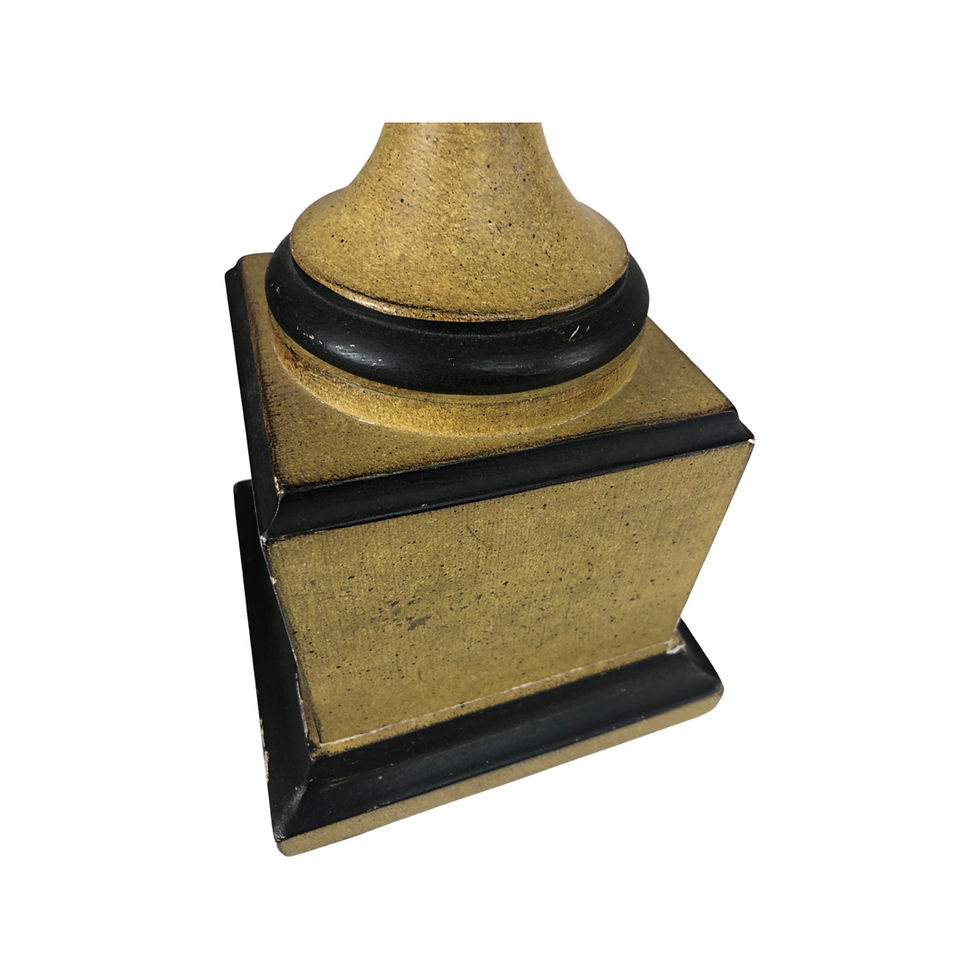 Thumbnail: Pair of Vintage Painted Carved Wood Urn Shaped Lamps