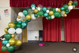 Gold, Green and white balloon garland Northampton