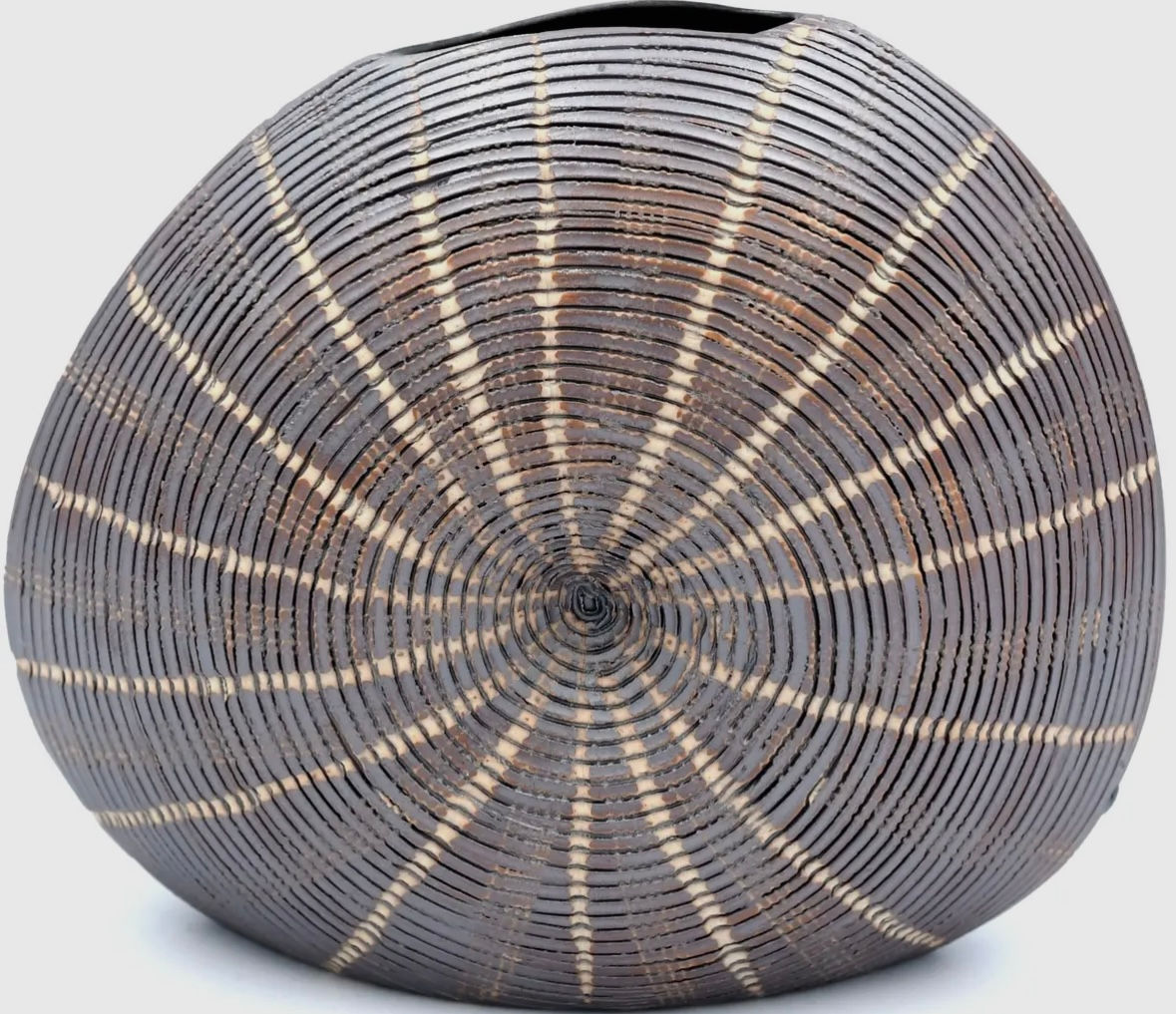 Brown Ceramic Shell Vase