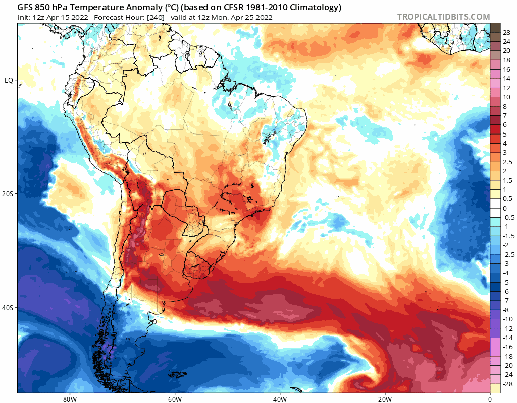 onda de calor e onda de frio em abril