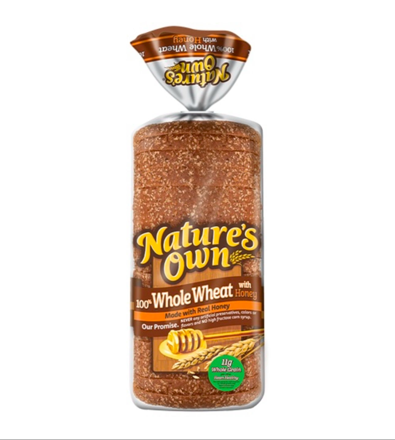 Nature's Own Bread, 100% Whole Wheat With Honey 16 oz