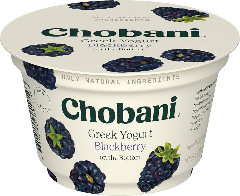 Chobani Yogurt, Nonfat, Greek, Blackberry On The Bottom 5.3 oz