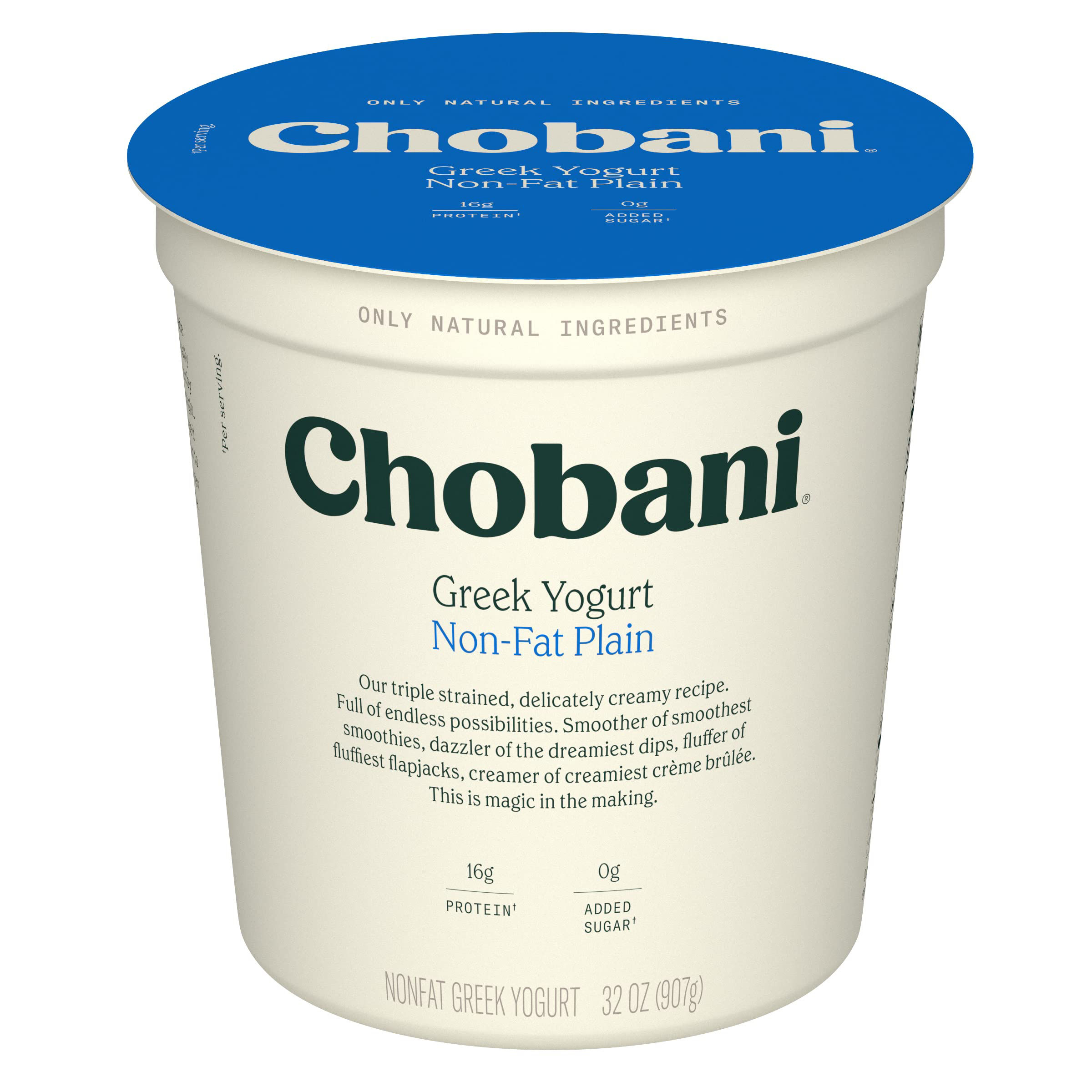 Chobani Yogurt, Greek, Nonfat, Plain 32 oz