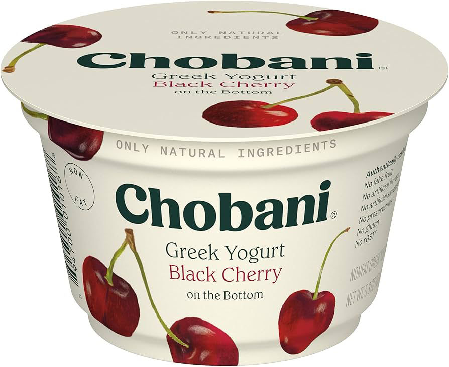 Chobani Yogurt, Nonfat, Greek, Black Cherry On The Bottom 5.3 oz