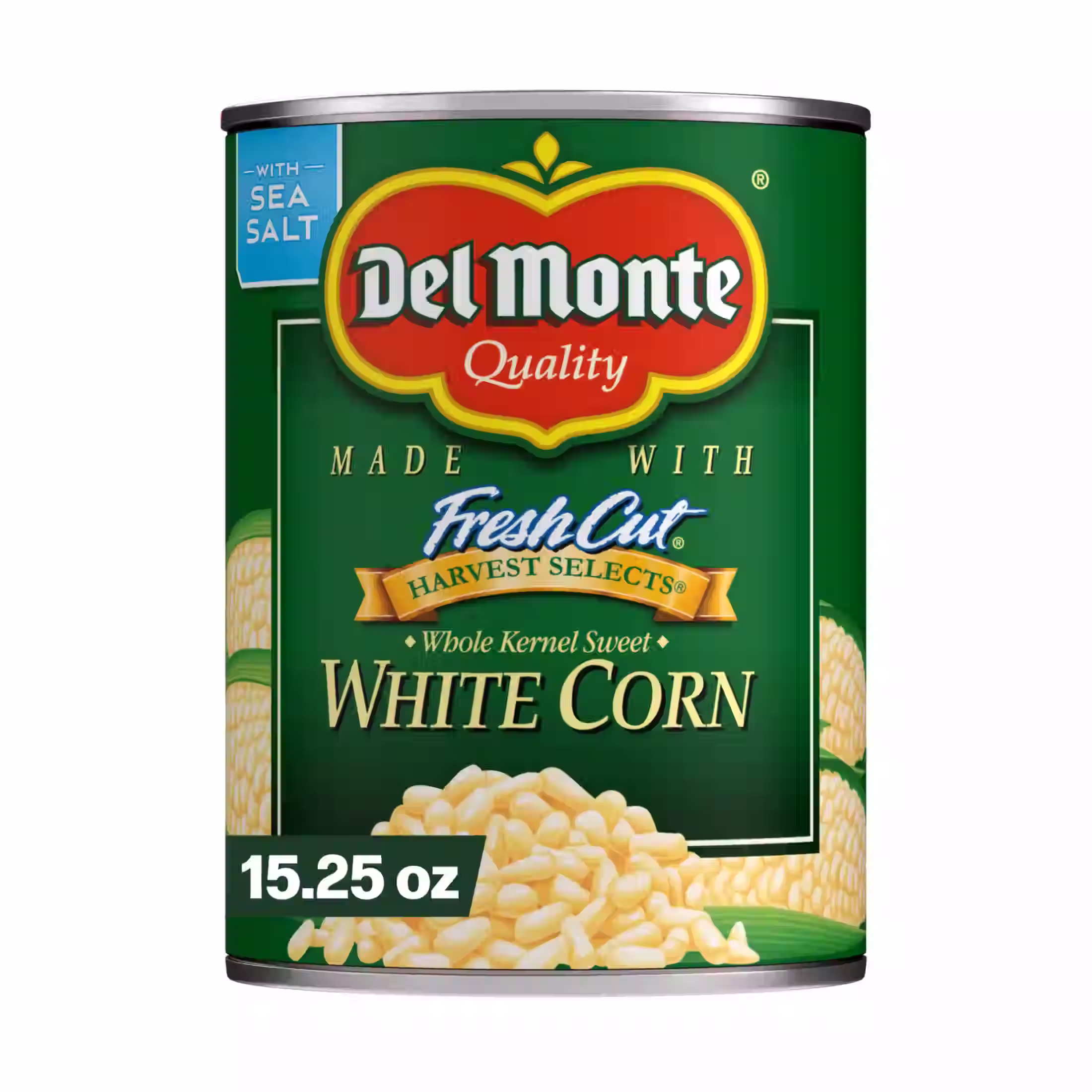 Del Monte Corn, Gold & White, Whole Kernel Sweet, Harvest Selects 15.25 oz