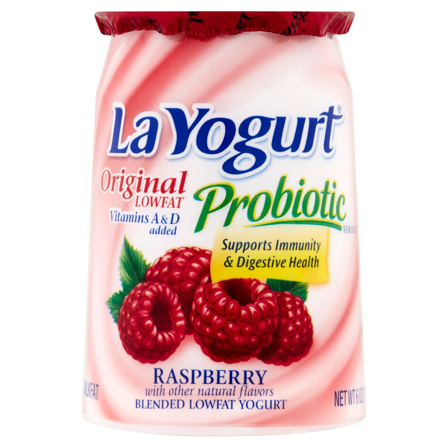 La Yogurt® Probiotic Raspberry Blended Whole Milk Yogurt 6 oz. Cup