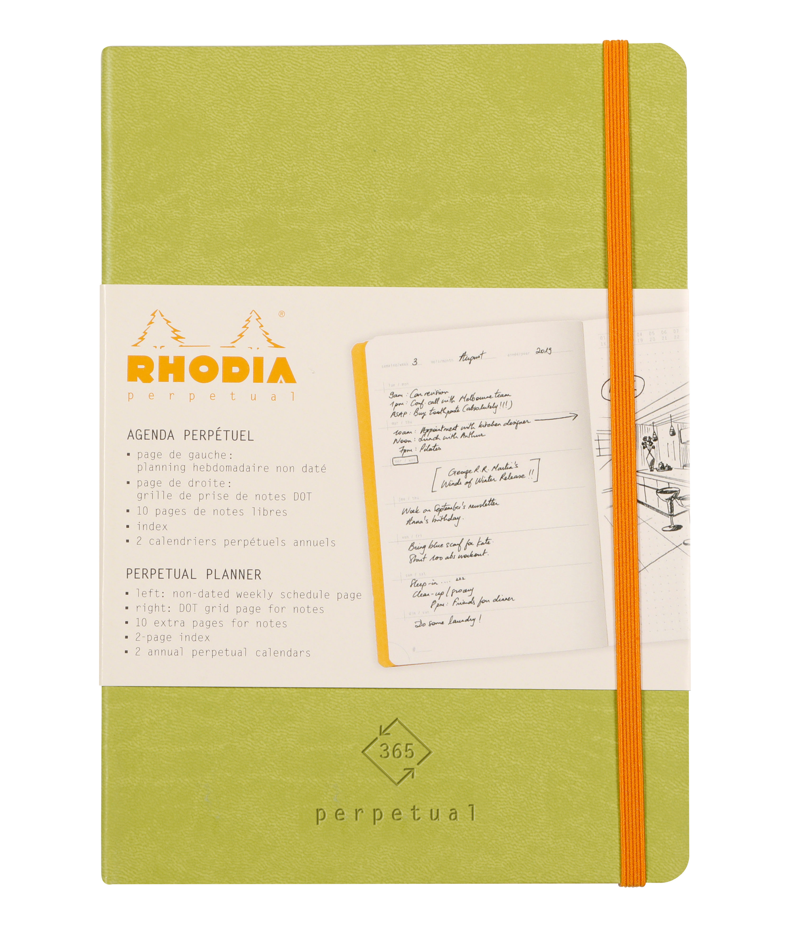 RHODIARAMA Perpetual diary anise green A5