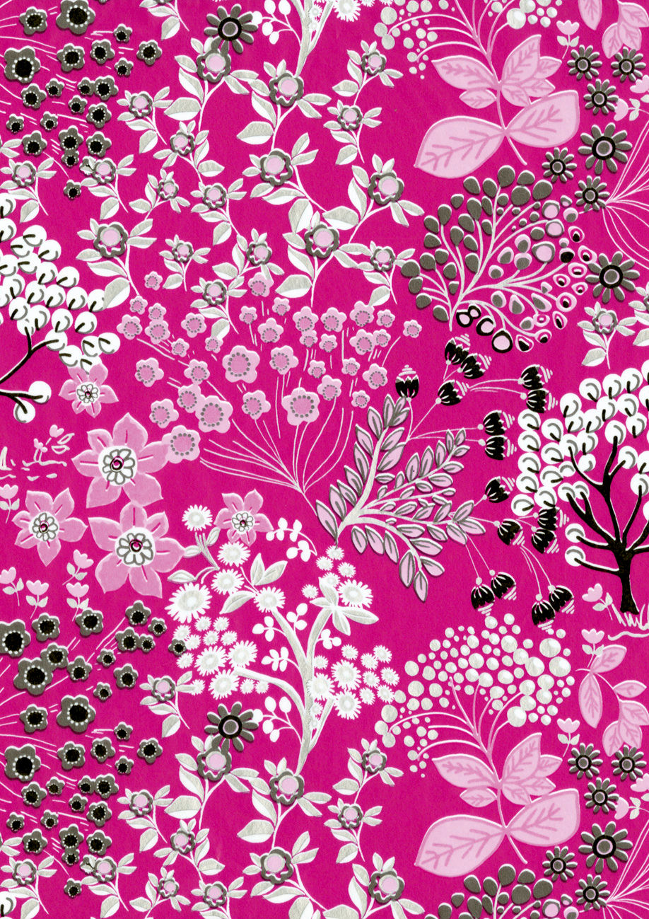 Decopatch paper (pink white and black trees)