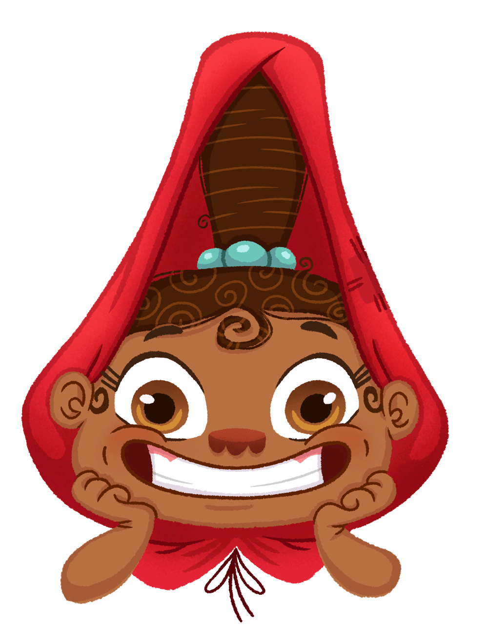 little red hiding hood; black; girl