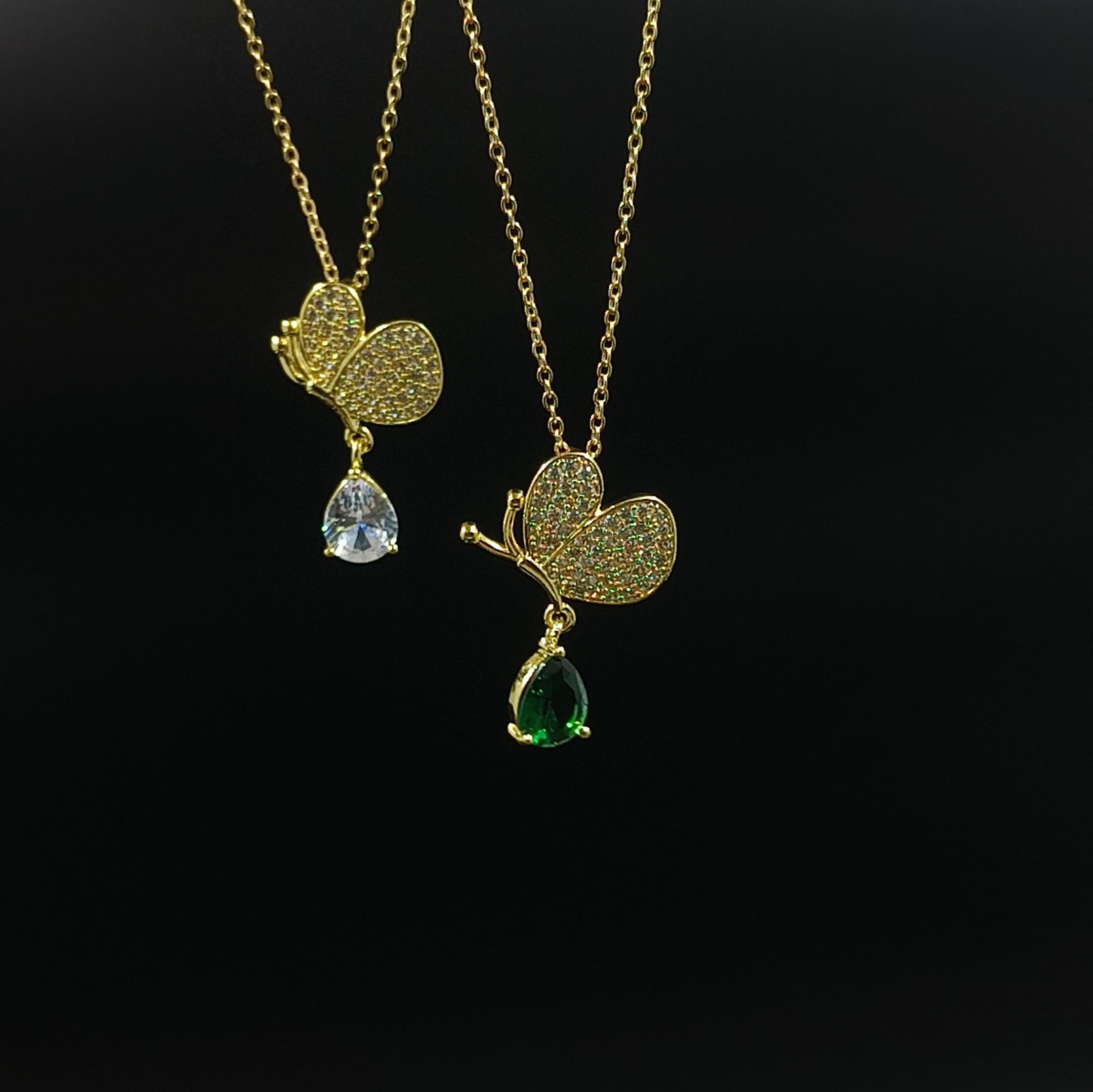 Butterfly gemstone necklace| SS | Waterproof 