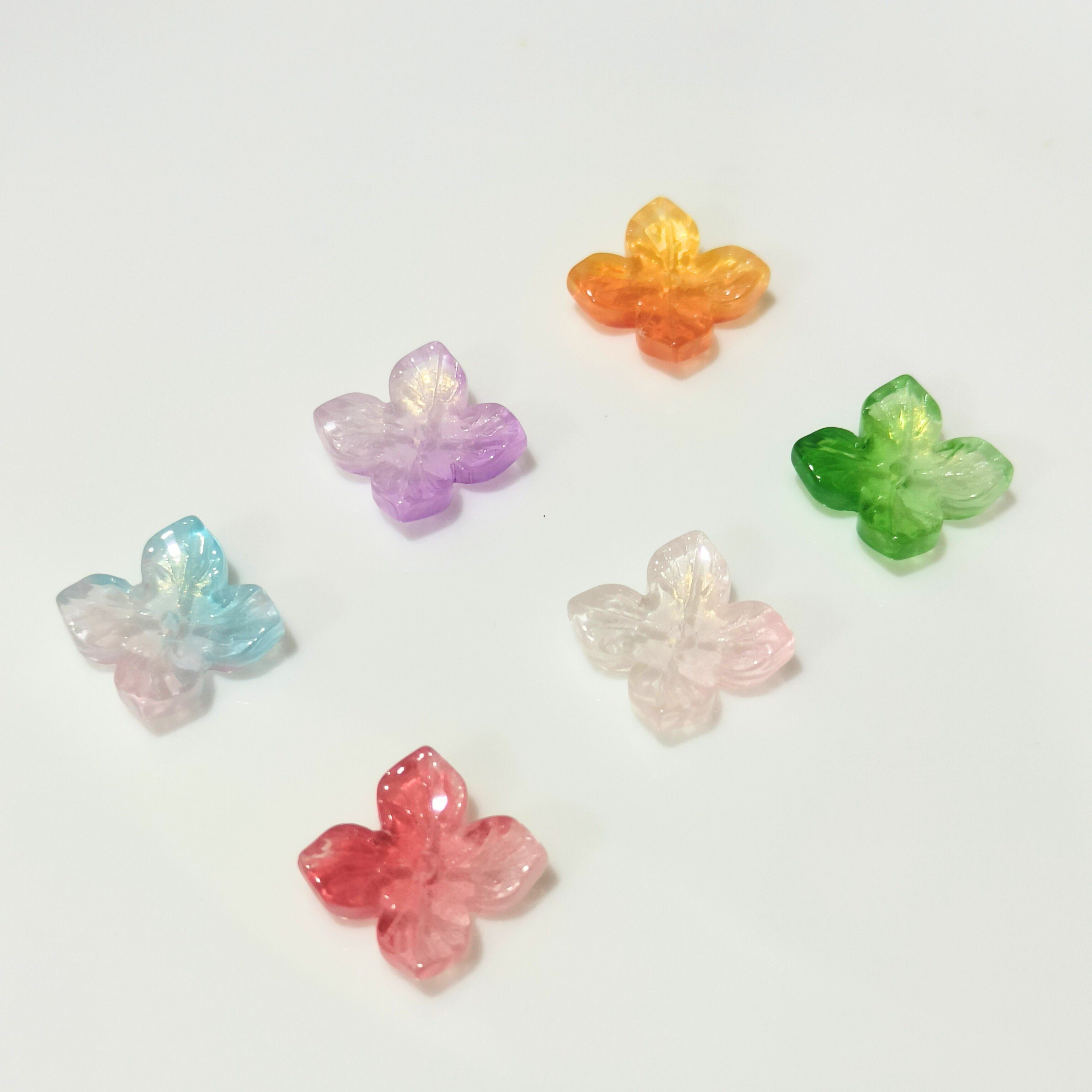 Glass flower beads| 13mm #104