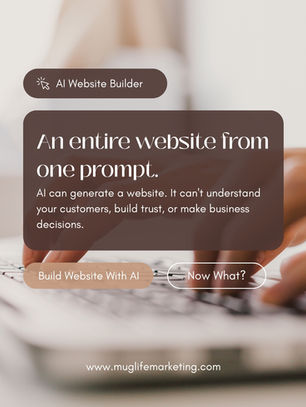 AI website builder graphic by Mug Life Marketing