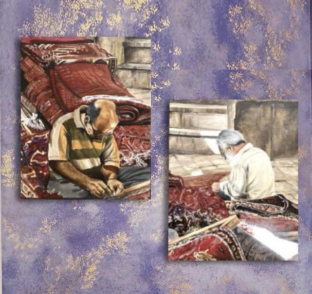 Thumbnail: Mina Bahador, Iranian(1990), Painting, Size: two of 40.6 * 50.8 cm/ 16 * 20 in