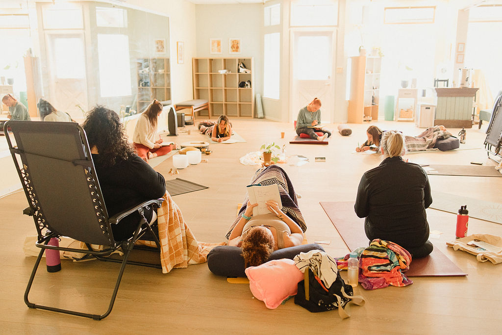 women’s circle sharing and connection at SoulCare Studios
