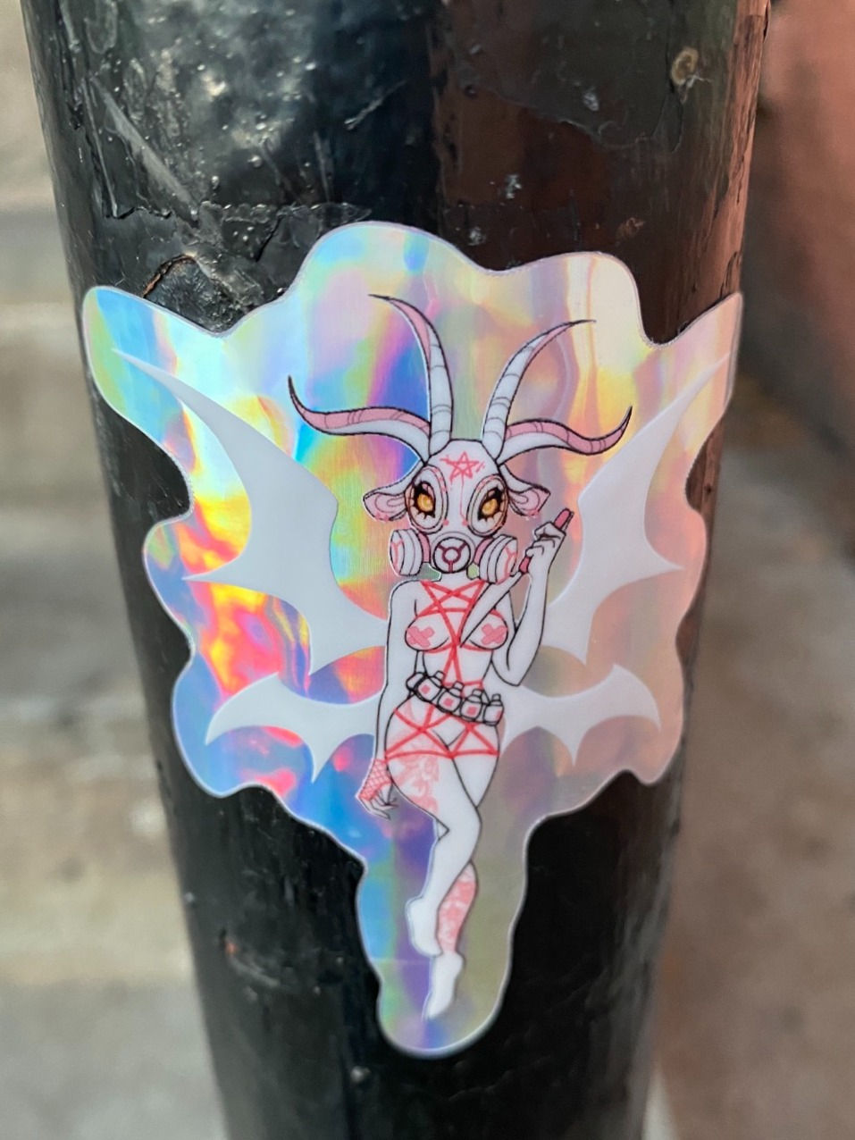 Thumbnail: THE KNIFE OF BAPHOMET HOLOGRAPHIC STICKER