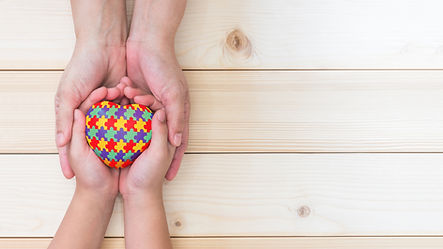 World Autism Awareness day, mental health care concept with puzzle or jigsaw pattern on he