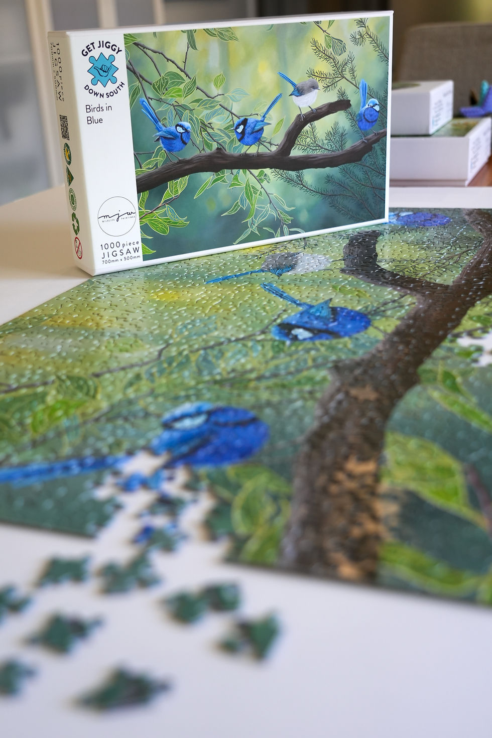 Thumbnail: Birds in Blue Jigsaw  Puzzle