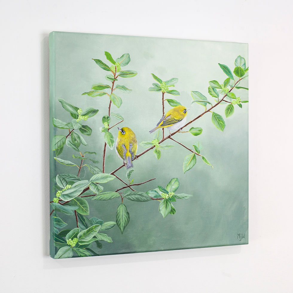 Thumbnail: Silver Eyes - Seeing Double Original Oil Painting