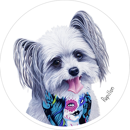 Coaster 9cm Ceramic - Papillon x 2.png