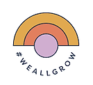 We All Grow Latina logo, showcasing media feature with La Funky Mexicana.