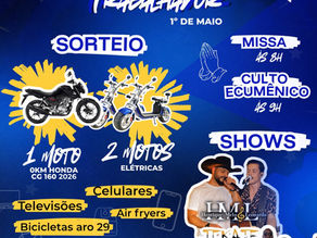 Cruzeiro: Festa do 1o. de Maio com Shows e prêmios para os Trabalhadores
