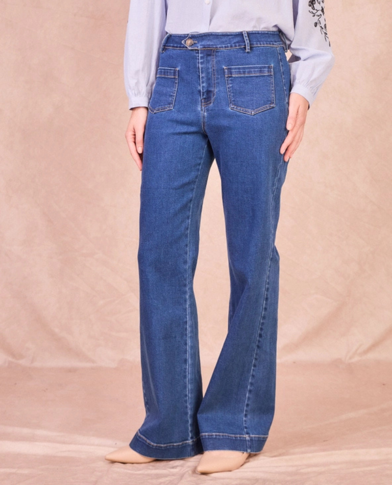 Calie Paris Prunelle Blue Flared Jeans 1