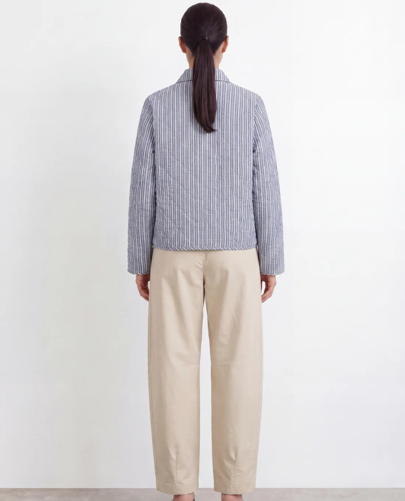Thumbnail: Levete Ricko Blue Stripe Quilted Jacket