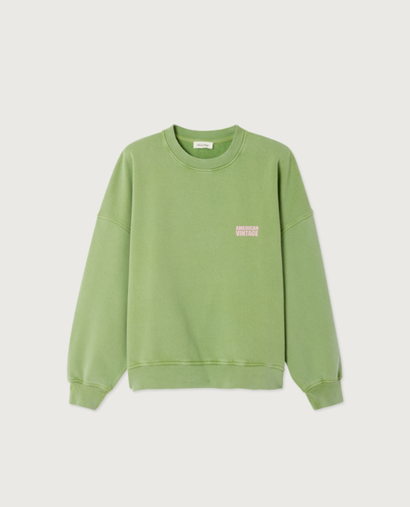 American Vintage Plizzy Green Sweatshirt 1
