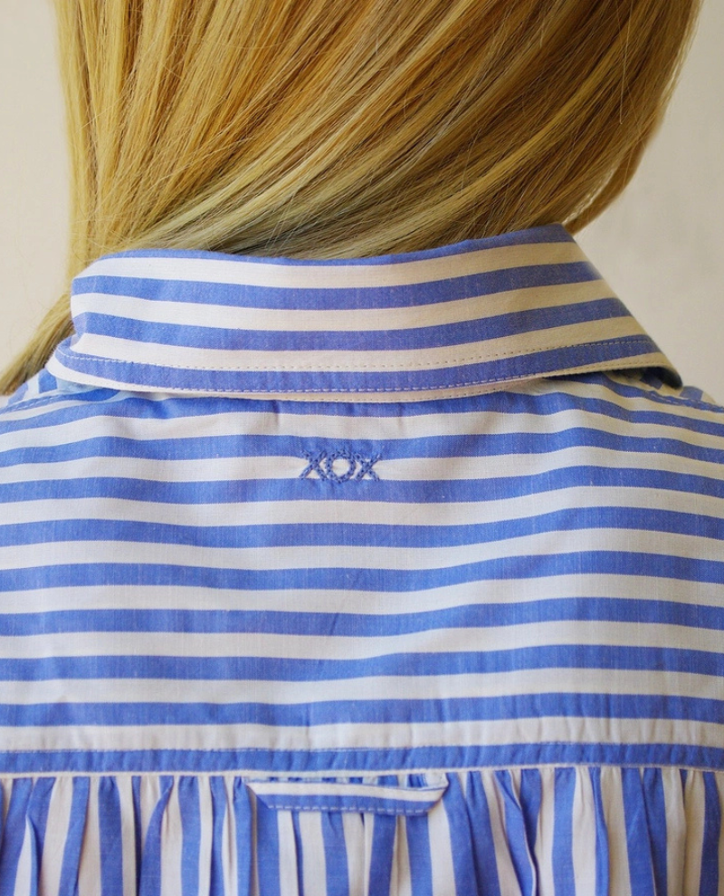 Thumbnail: Who's Charlie Riley Blue Stripe Oversized Shirt