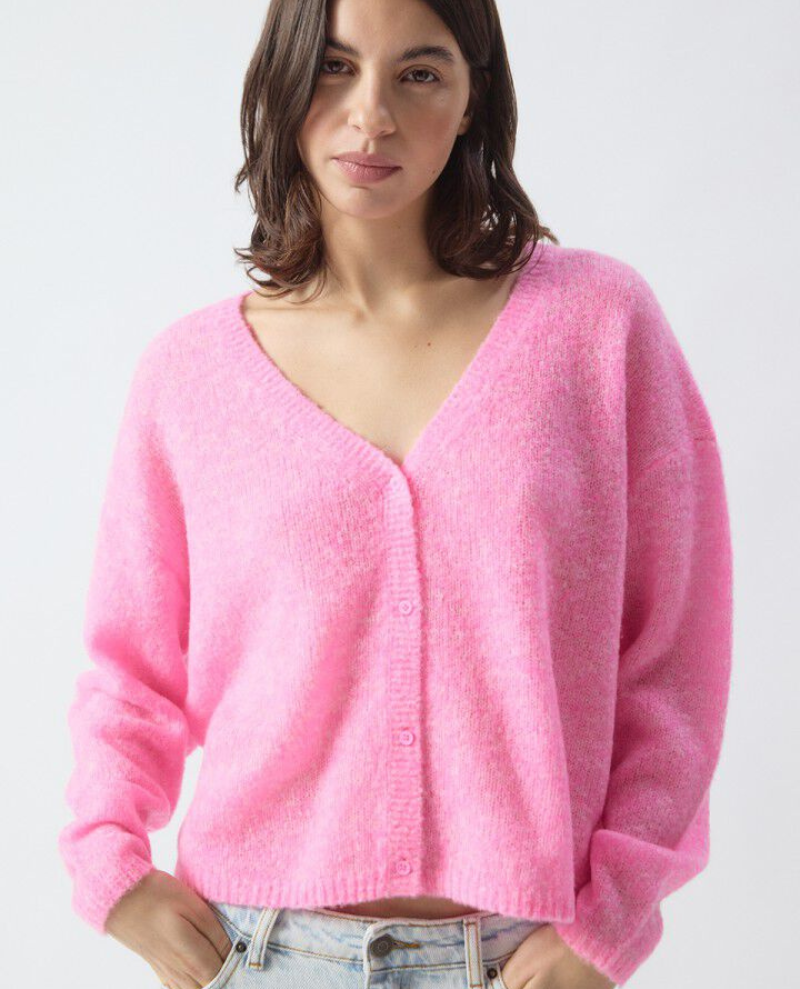 American Vintage Nuggy Pink Fluro Cardigan 