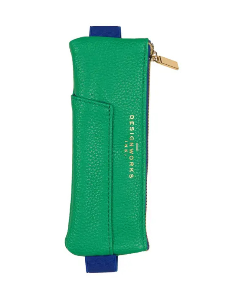 Designworks Ink Pen Pouch - Bright Green + Navy