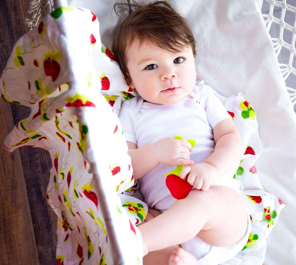 Thumbnail: Bamboo Muslin Swaddle Blanket Strawberry Lemon