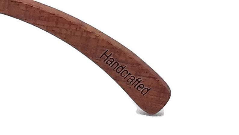 Thumbnail: 100% Real Sandalwood Sunglasses With Bamboo Case, Ice Blue Polarized