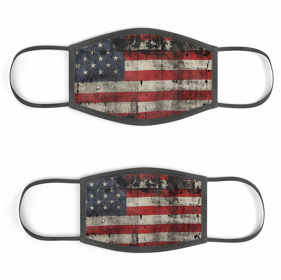 Thumbnail: American Distressed Flag Panel - Made in USA Mouth Cover Unisex