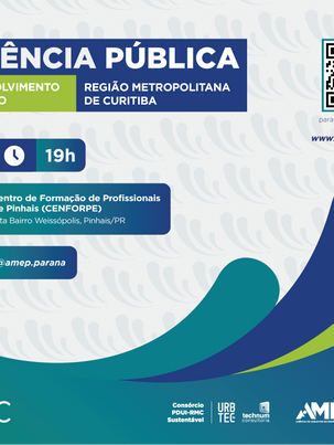 Propostas para a Região Metropolitana de Curitiba serão discutidas em audiência pública