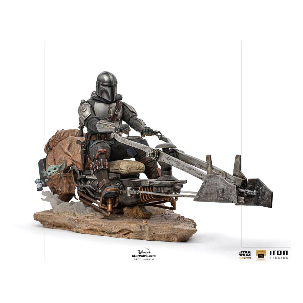 Star Wars The Mandalorian Deluxe Art Scale Statue 1/10 Mandalorian on Speederbik