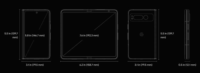 Google Pixel Fold demensions