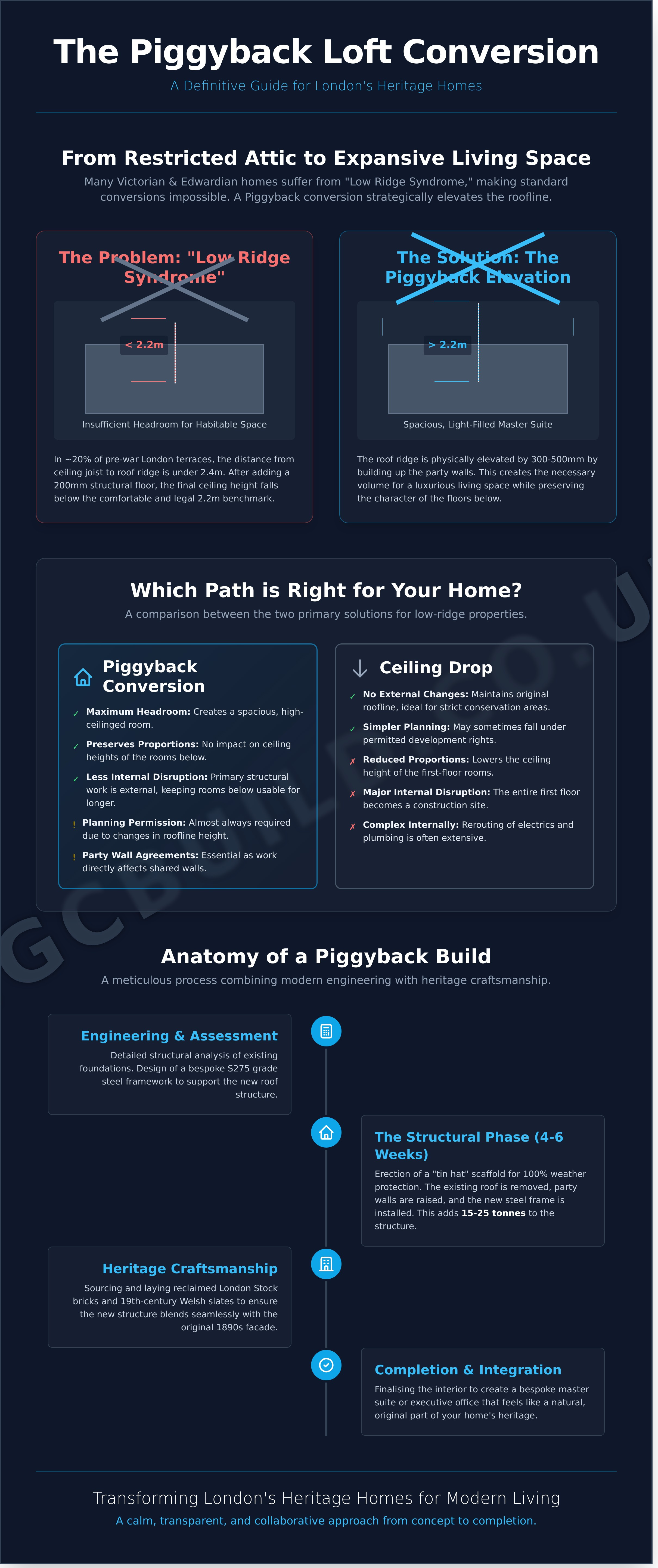 Piggyback loft conversion infographic - visual guide