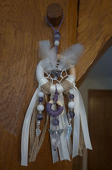 Attrape rêve avec Pierre de lune et Améthyste naturelles