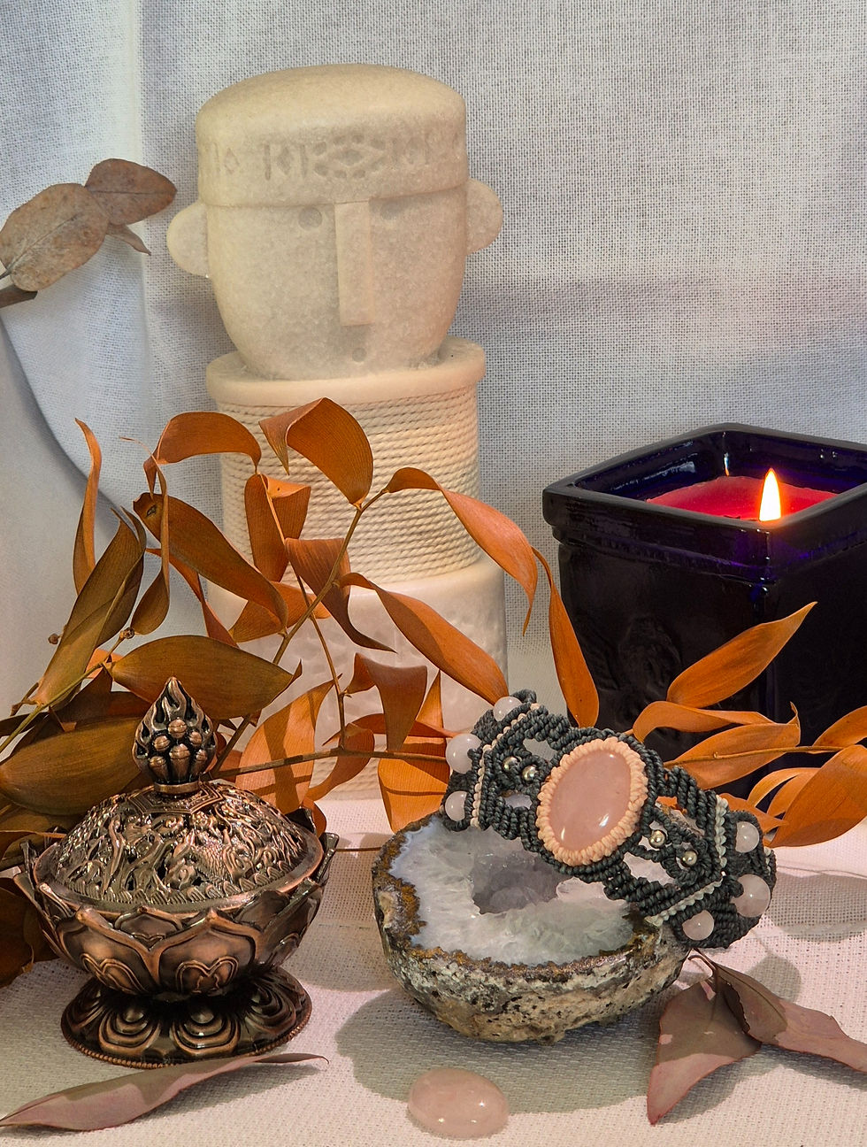 Bijou énergétique avec Quartz Rose "Bulle Sacrée", créé par Carole Franceschetto, magnétiseuse à Rouen & alentours